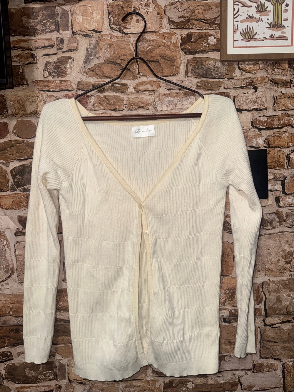 Lightweight Cream Button-Front Women’s Sweater Cardigan